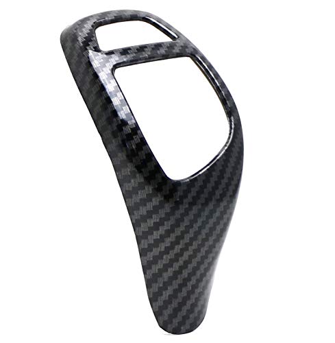 iJDMTOY Glossy Black Carbon Fiber Pattern Shift Knob Cover Shell Compatible with BMW Fxx 2 3 4 5 6 Series X3 X4 X5 X6 Performance Sports Shifter