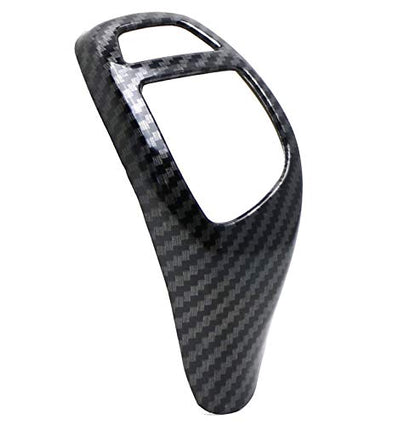 iJDMTOY Glossy Black Carbon Fiber Pattern Shift Knob Cover Shell Compatible with BMW Fxx 2 3 4 5 6 Series X3 X4 X5 X6 Performance Sports Shifter