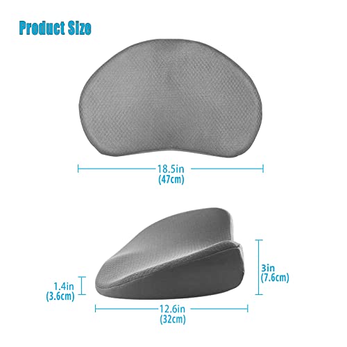 Car Seat Cushion for Driving - Comfort Memory Foam for Car Driver Seat- Back Support & Pain Relief - Car Travel Accessories for Long Trips (Gray)