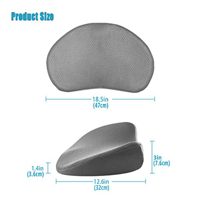 Car Seat Cushion for Driving - Comfort Memory Foam for Car Driver Seat- Back Support & Pain Relief - Car Travel Accessories for Long Trips (Gray)