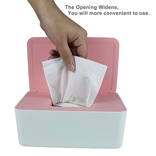 Diaper Wipes Dispenser, Tissue Storage Box Case, Wet Wipe Dispenser Holder with Lid for Home, Office, Cars (Pink) - color: Pink