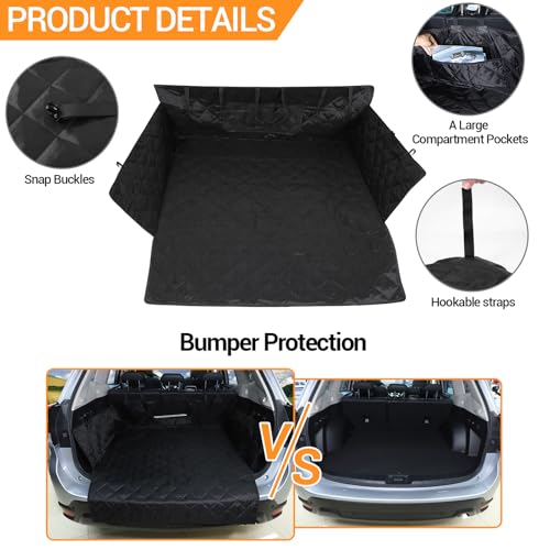 Cargo Liner for Dogs Compatible with Subaru Forester 2019-2024, Pet Dog Trunk Cargo Liner, Waterproof Anti-Dirty Pet Cargo Cover Dog Seat Mat, with Bumper Flap Protector - color: Black