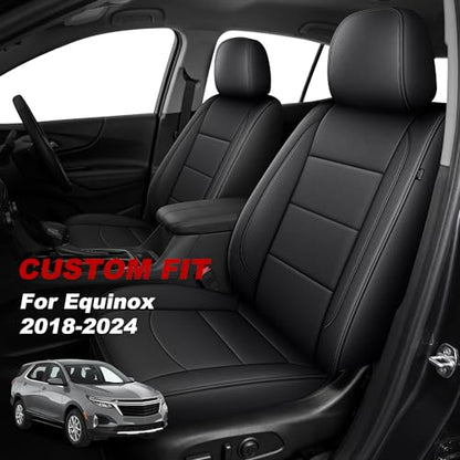 TTX LIGHTING Car Seat Covers for Chevrolet Chevy Equinox 2018-2024 Seat Covers Waterproof 2 Front Set Breathable Faux Leather Custom Fit Car Protector Cushion Accessories - size: 17.Equinox 2018-2024 Only 2PCS Front
