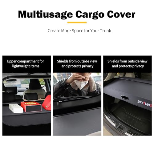 Cargo Cover for Honda CRV 2026 2025 2024 2023, Retractable Cargo Trunk Cover for Honda CRV 2023-2026, w/Extension and Straps - style: Carbon Fiber Leather - Extension & Straps