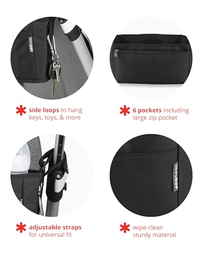 Skip Hop Universal Stroller Organizer, Grab & Go Ultra, Black - color: Black