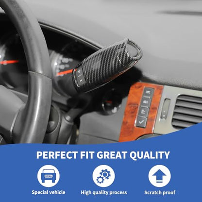 RAZPOY Carbon Fiber Gear Shift Knob Trim Cover Compatible with Chevy Silverado/Tahoe/Suburban/Avalanche & GMC Yukon/Sierra & Cadillac Escalade 2007-2018 (Fit for Column Shifter Models)