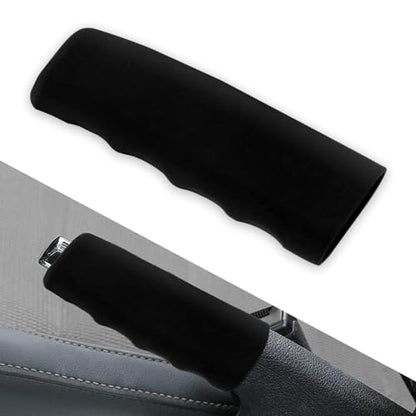 QODOLSI 1 PC Car Handbrake Handle Cover, 4.8" x 1.65" x 1.41" Silicone Wavy Anti-slip Parking Brake Covers, Universal Protective Accessories, Compatible with Cars, Trucks, Vans, SUVs (Black)