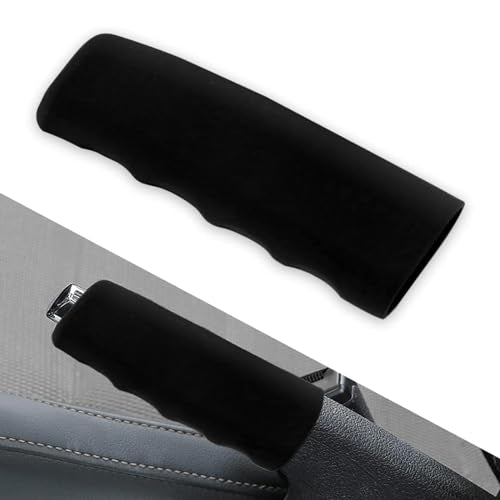 QODOLSI 1 PC Car Handbrake Handle Cover, 4.8" x 1.65" x 1.41" Silicone Wavy Anti-slip Parking Brake Covers, Universal Protective Accessories, Compatible with Cars, Trucks, Vans, SUVs (Black)