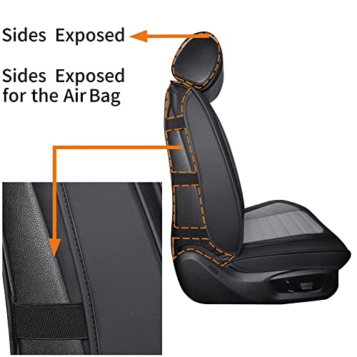 Aierxuan Front Driver Seat Covers for Cars Universal Fit for Honda Toyota Hyundai Elantra Jeep Wrangler Liberty Acura Mitsubishi Outlander Nissan Lexus VW Jetta Passat (2PCS Front,Black-Grey) - color: 2 Pcs Front/Black-Grey