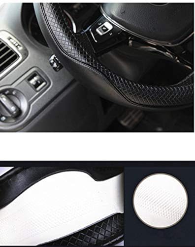 Mayco Bell Flat Bottom Size Steering Wheel Cover Anti-Slip,Safety,Soft,Breathable,Durable,Full Surround,Comfortable Grip Microfiber Leather (D-Shape,Black) - color: Black, size: D Shape