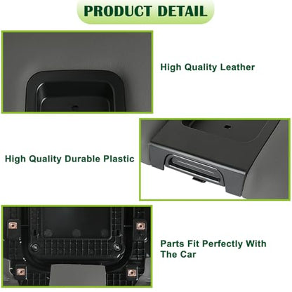 Front Seat Center Console Armrest Lid Gray Compatible with 2014-2019 Chevrolet Chevy Silverado Suburban Tahoe GMC Sierra Yukon XL Replaces 22881398 - color: Gray Armrest Lid