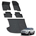LASFIT Floor Mats & Trunk Mat for Jeep Compass 2007-2017 All Weather TPE Custom Fit Car Mats Floor Liners Cargo Liner Cargo Mat Black - style: Compass 2007-2017