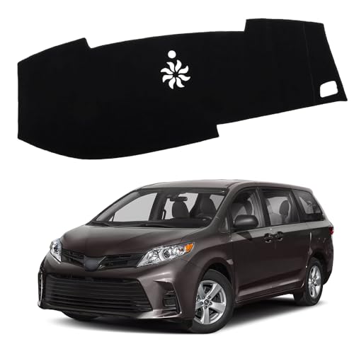 XITER Polyester Dashboard Cover Mat Carpet Dash Nonslip Sun Shade Mat Compatible For Toyota Sienna 2015 2016 2017 2018 2019 2020 - size: 2015-2020 Sienna