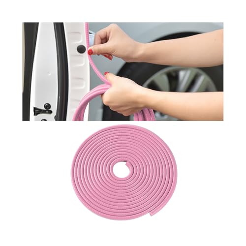 Osilly Car Door Edge Guards, 16Ft Rubber Seal Car Door Edge Trim, U Shape Door Edge Protector Guard, Aluminum Weather Proofing Automotive Door Edge Molding Protection for Most Car (Pink) - color: Pink, size: Style A-16FT