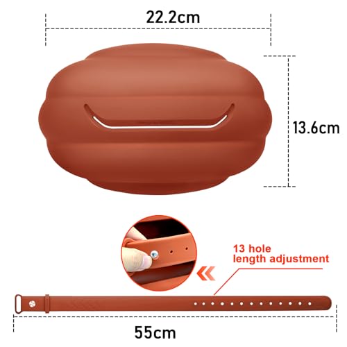 Car Tissue Holder, Silicone Tissue Box Napkin Holder with Adjustable Band,Universal Car Tissue Tube Organizer Perfect for Trucksr Armrest Box,Backseat Holder (Orange)