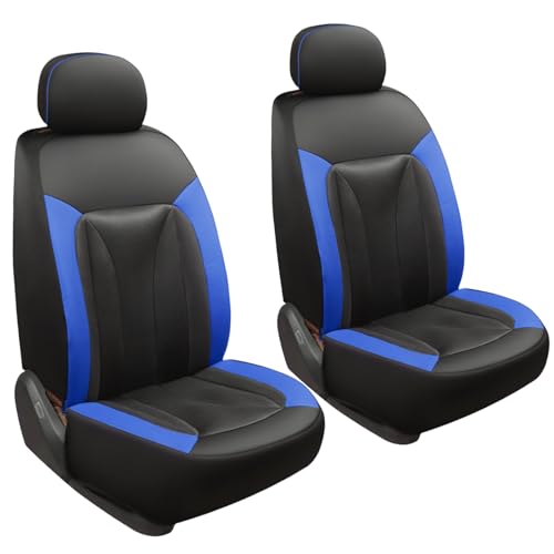 GIANT PANDA Fit Outback Forester Crosstrek Legacy Impreza Front Car Seat Cover, 3D Air Mesh Breathable Seat Protector（Black+Blue 2-Pack - color: Blue, size: Fit Subaru