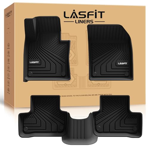 LASFIT Floor Mats for Volvo XC60 2018-2026 (Not for PHEV & T8 Hybrid), All Weather Floor Liner TPE Custom Fit 1st & 2nd Row Rubber Car Mats for Volvo XC60 Automotive Accessories, Black - size: 2018-2026 | For Volvo XC60| 1st & 2nd Row