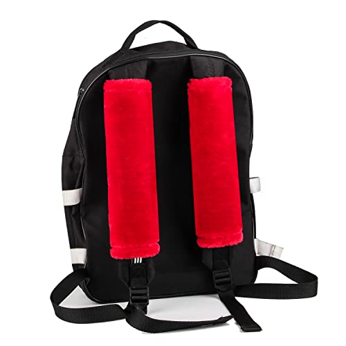 Soft Faux Fur Universal Fit Seatbelt Cover Car Truck SUV Airplane Seat Belt Shoulder Pad for Carmera Backpack Straps Neck Cushion Protector 2 Pack 10.5in Red - color: Red, size: 10.5in 2pack