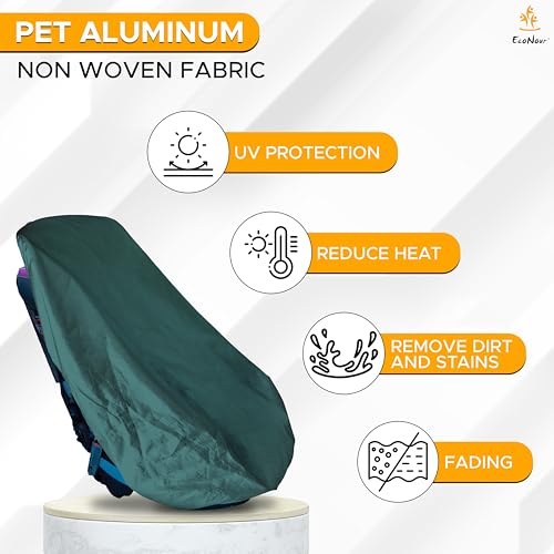 EcoNour Baby Car Seat Sun Shade Cover | Infant Car Seat Heat Protector | Reflective Shield Keeps Baby Seat Cool | UV Protection Cover for Travel | Green - color: Green