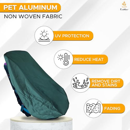EcoNour Baby Car Seat Sun Shade Cover | Infant Car Seat Heat Protector | Reflective Shield Keeps Baby Seat Cool | UV Protection Cover for Travel | Green - color: Green