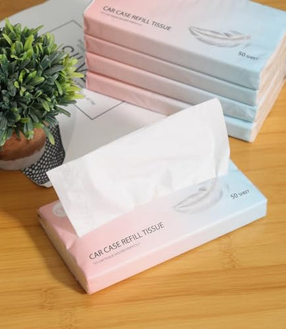 Car Tissue Refills 300 Sheets Facial Tissues Refills for Car Visor Tissue Holder, Travel Tissue Tubes Box Container Perfect Fit for Car Cup Holder - size: 1 Count (Pack of 6)