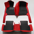 All-Weather car Floor Mats-Suitable for 98% of car Models Watherproof Leather car Floor mat (Red and Black) - color: Red and Black
