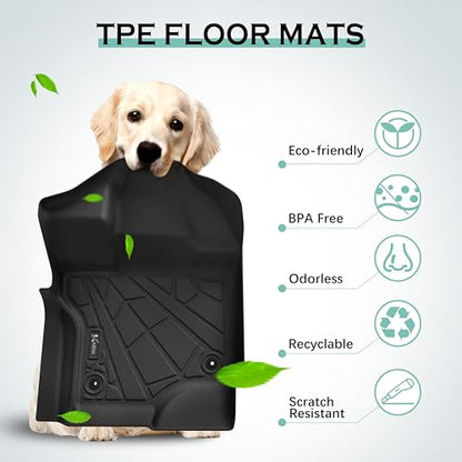 KARPAL Floor Mats for 2015-2026 Ford F-150 Supercrew/Supercab (Includes 2022-2026 Lightning), Custom Fit TPE All Weather Ford F150 Accessories Front Floor Liner - style: 2015-2026 | For Ford F-150 | Front Row
