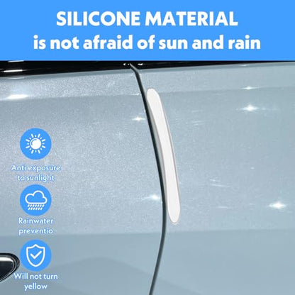 4Pcs Silicone Car Door Edge Guards, Anti-Collision Bumper Guard Protector Clear Strips Protector Universal Car Door Protectors Trim Molding for Sedans SUV Bumper Rearview Mirror (Transparent)