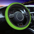 Elastic Stretch Steering Wheel Cover,Warm in Winter and Cool in Summer, Car Universal 15 inch, Microfiber Breathable Ice Silk, Anti-Slip, Odorless, Easy Carry,Green - color: Green