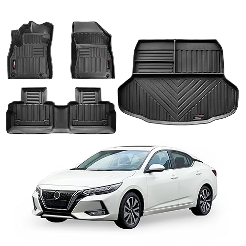 Custom Fit Floor Mat Compatible for Nissan Sentra 2020-2025 2026 TPE Rubber All-Weather 2 Rows Floor Mats and Cargo Trunk Liner Full Set (for 2020-2026 Nissan Sentra) - color: for 2020-2026 Nissan Sentra