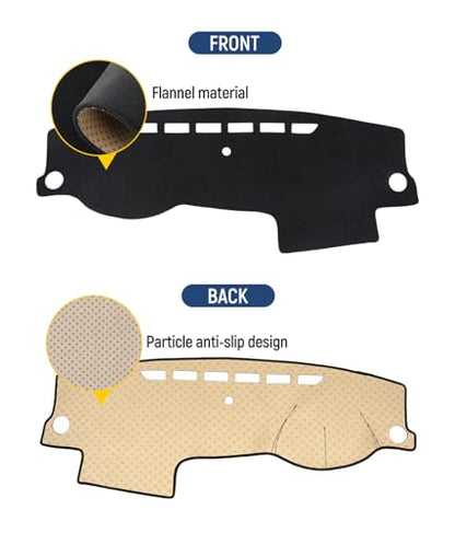 BIBLOZ Dash Cover for Volkswagen Jetta 2011-2018 Accessories Black Flannel Dashboard Cover Mat Car Dashboard UV Sun - size: 2011-2018 Jetta