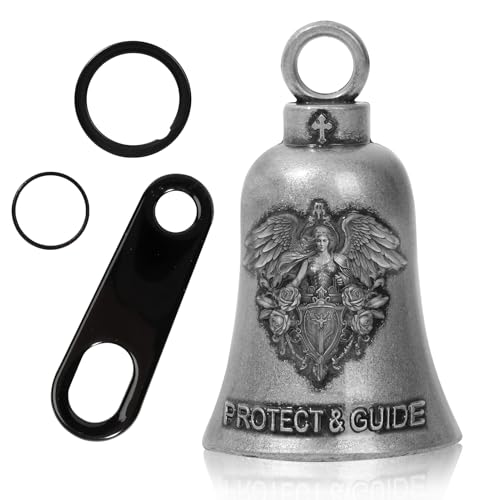 Guardian Bell Motorcycle for Bikers, Guardian Angel Gremlin Bells with 2 Key Chain Ring for Luck Riding, Motorcycle Rider Accessories