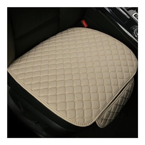 Car Seat Bottom Cover Pad, Breathable Auto Front Seat Protector with Storage Pocket, Comfortable Seat Bottom Cushion Mat for Most Vehicle, Universal Interior Car Accessories (Beige) - color: Beige