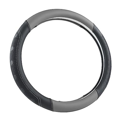 GIANT PANDA Car Steering Wheel Cover for RAM 1500 2500 3500, Compatible with Dodge RAM 15.5-16 inches - Black+Gray - color: A-Black+Gray