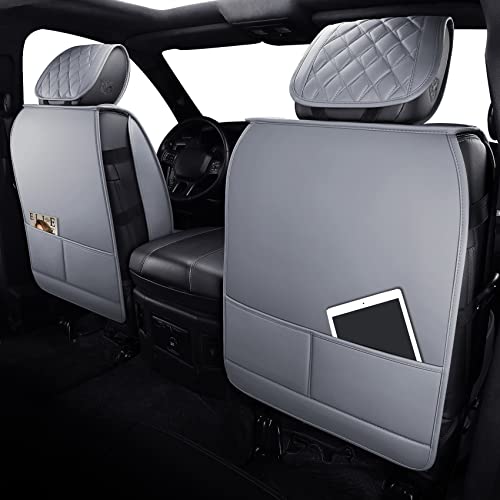 Aierxuan Dodge Ram Car Seat Covers Front Pair Waterproof Leather Custom Fit 2009-2026 1500/2500/3500 Crew Quad Regular Cab Truck Pickup Compatible with Airbag(2 PCS Front/Grey) - color: 2 PCS Front/Grey
