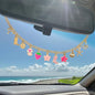 Strawberry & Flower Seashell Butterfly Rear View Mirror Charm – Cute Boho Car Hanging Decor with Bow, Lucky Mushroom & Cowboy Boot, Car Accessories for Women, Gift for Drivers