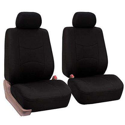 FH Group Car Seat Covers Front Set in Cloth - Car Seat Covers for Low Back Car Seats with Removable Headrest,Universal Fit,Automotive SeatCovers,Washable Car SeatCover for SUV,Sedan,Van Black - color: Black, style: Seat Cover Front Set