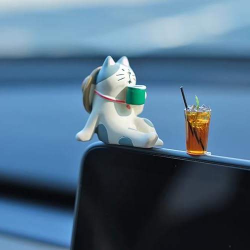 Girly Mini Lucky Cat Car Accessories Interior For Women Men Miniature Car Dashboard Decorations Dash Board Charms Truck Rearview Mirrors Decoration Auto Windows Decor Indoor Home Office Desk Oranments - color: C5