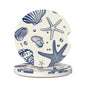 Absorbent Ceramic Car Coasters for Cup Holders, Blue Sea Starfish Shells Design 2.56" Anti Slip Universal Drink Cup Coasters for Women Men (2 Pack) - color: Blue Sea Starfish Shells