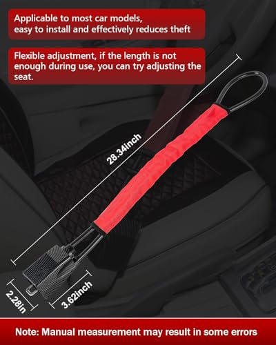Upgraded car Steering Wheel Lock, seat Belt Lock and Anti-Theft Device, Water Transfer Printing Process, 3 Keys, Multi-Functional, Suitable for Most Vehicles, SUVs and Golf cart Security (red). - color: RED2