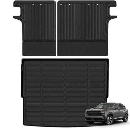 Trunk Mat & Backrest Mat Compatible with 2025 2026 Nissan Kicks, Waterproof TPE Rear Seat Back Protector with Velcro, Custom Fit All-Weather Cargo Liner(Only Fit Upper Layer) - size: for nissan 2025+