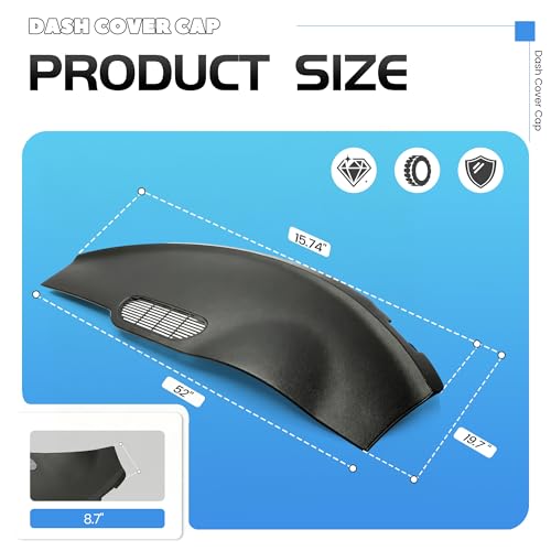ECOTRIC Dash Cover Cap Compatible with 1997-2002 Camaro/Pontiac Firebird Dashboard Cover Bezel Overlay Black