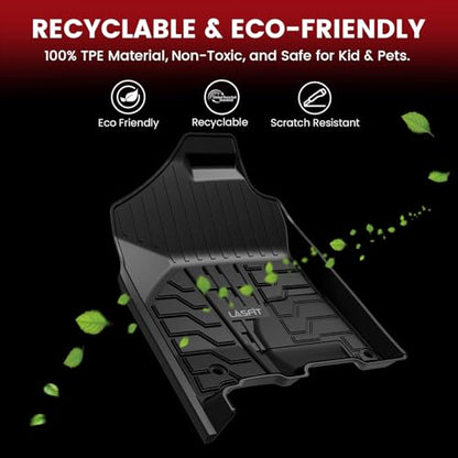 LASFIT Floor Mats for Ram 1500/2500/3500 Crew Cab 2013-2018 Front, for Ram 1500 Classic Crew Cab 2019-2024 All Weather TPE Custom Fit Car Mats Truck Front Liners 1st Row Only, Black - style: 1) 1500/2500/3500 | 2013-2018 |Crew Cab Front Floor Mats