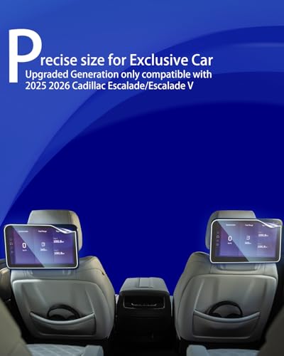 2Pack 2026 Cadillac Escalade/Escalade-V Rear Seat TV Screen Protector for 2026 Cadillac Escalade/Escalade-V Rear Seat TV Dual 12.6-inch Soft Plastic Film Accessories - size: Rear Seat Screen 12.6Inch