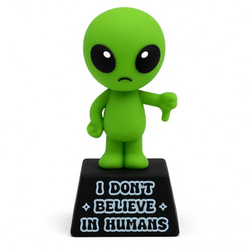 Miniature Desk Figurine – Cute & Quirky Office Decor for Desk, Shelf, or Workspace – Fun Tiny Collectible Statue for Adults, Coworkers, or Home Office Gift-I Don't Believe in Humans - style: I Don't Believe In Humans