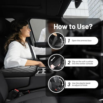 Autorder Center Console Cover for 2019-2025 Chevrolet Chevy Silverado&GMC Sierra 1500 2500 3500HD Accessories Leather Armrest Cover Anti-Scratch Middle Console Pad for Pet(Fit Jump Seat Console) - size: 2019-2025 Chevy Silverado