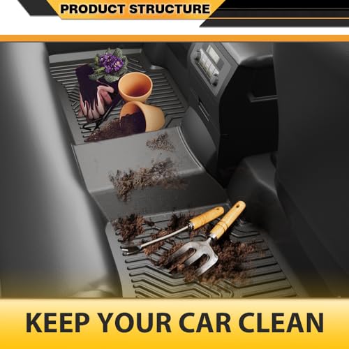 G-PLUS TPE Cargo Liners Compatible with Mazda CX-5 2017-2024 3PCS Floor Liners All Weather Full Cover Protection Black Front & 2nd Row Interior Accessories - size: Fit Mazda CX-5 2017-2024 | 3PCS