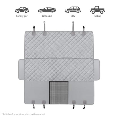 GXT Dog Back Seat Cover Protector for Cars SUV and Trucks with Mesh Window, Scratchproof Nonslip and Waterproof Material - color: Grey, style: Seat Cover Only