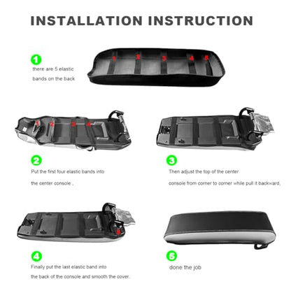 DEYTOP Center Console Cover for Chevy Equinox 2010-2017 Accessories Armrest Cover for GMC Terrain 2010-2017 Accessories Armrest Pad (Black with Black Stitches)