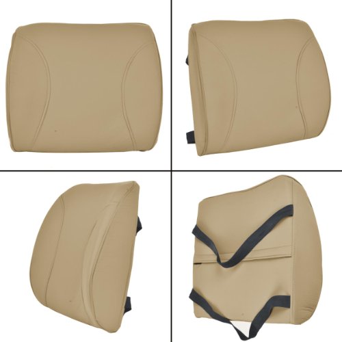 BDK Universal Fit Cushioned Back Car Support Lumbar - (Beige) - color: Beige